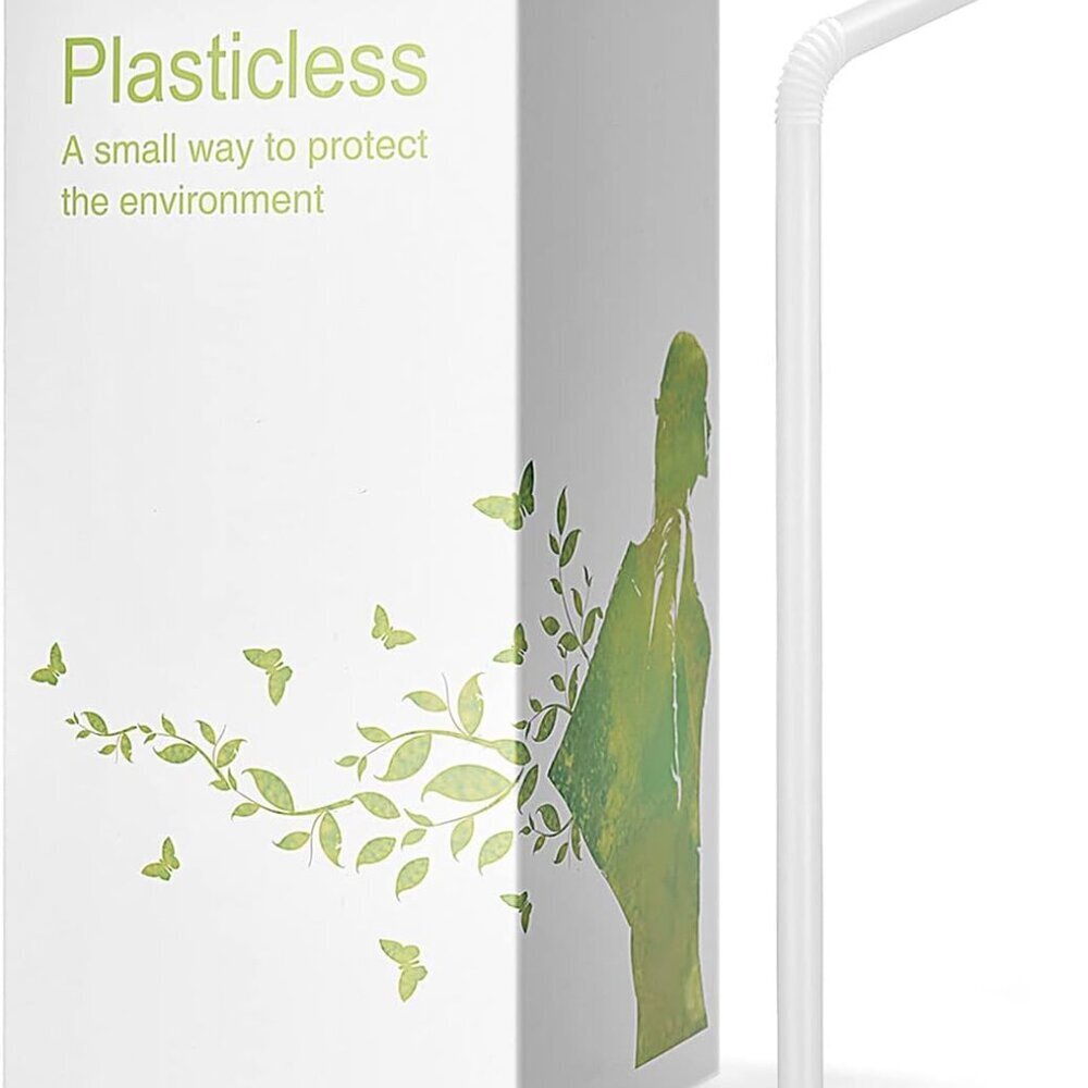 200 Count 8.25" Eco-friendly Bendable Compostable PLA Straws - Plasticless Biode - Picture 1 of 7